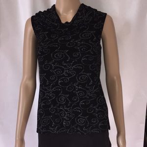 NWOT Black Wingding Ciel neck sleeveless top Sz M